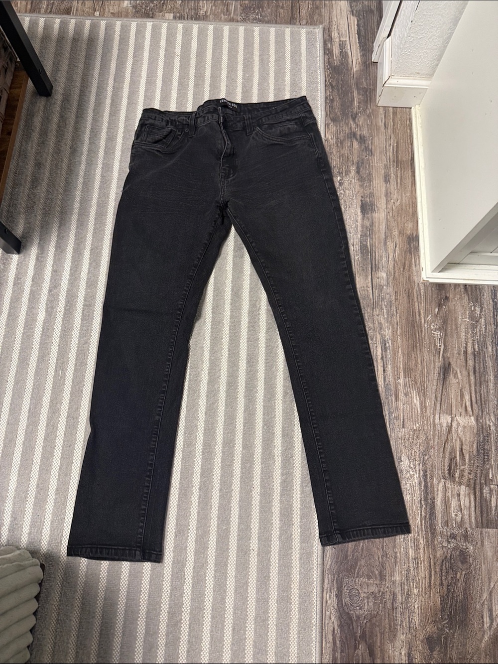 Kenneth Cole 34x32 Men's Washed Black Slim Straight Jeans